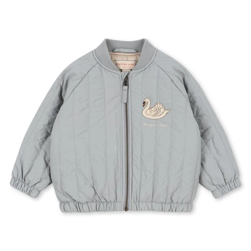 Veste Bomber Juno Cygnes  | Bleu gris- Image produit n°2