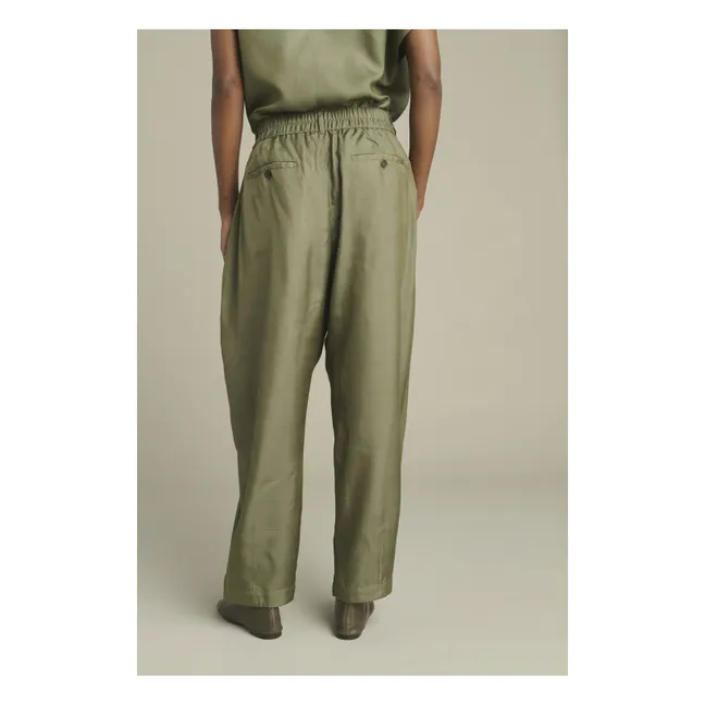 Pantalon Vernon Soie | Vert de gris
