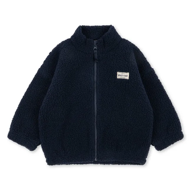 Veste Façon Sherpa Jody Solid Fibres Recyclées | Bleu foncé