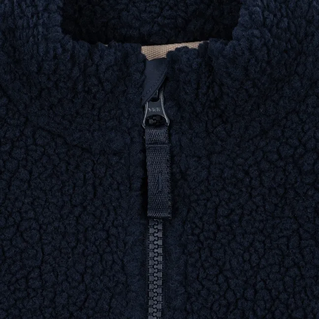 Veste Façon Sherpa Jody Solid Fibres Recyclées | Bleu foncé