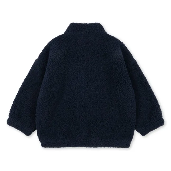 Veste Façon Sherpa Jody Solid Fibres Recyclées | Bleu foncé