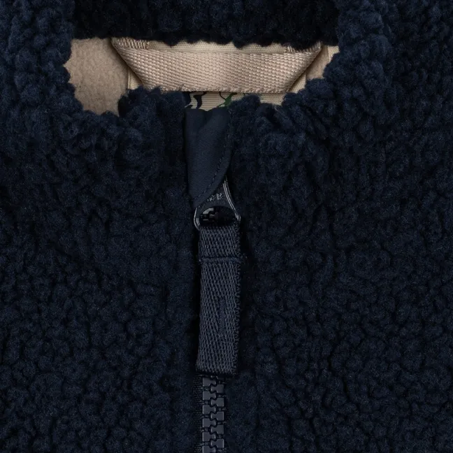 Veste Sans Manches Façon Sherpa Jody Solid Fibres Recyclées | Bleu foncé