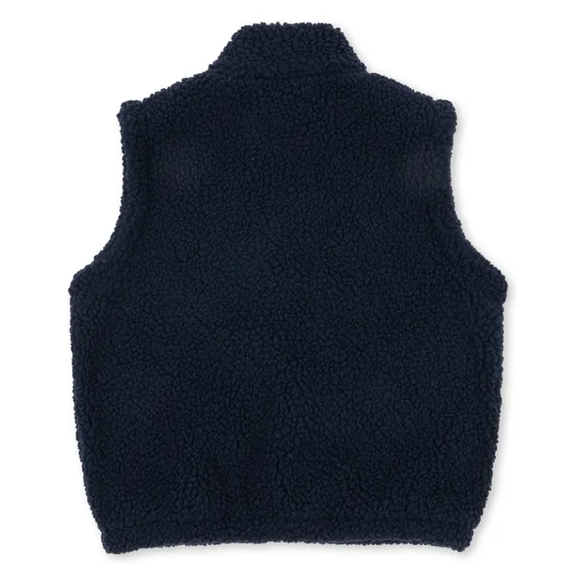 Veste Sans Manches Façon Sherpa Jody Solid Fibres Recyclées | Bleu foncé