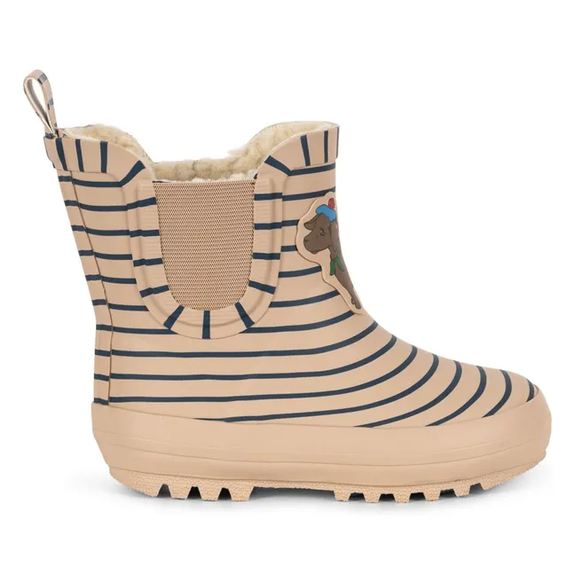 Bottes de Pluie Roi Rayées | Beige
