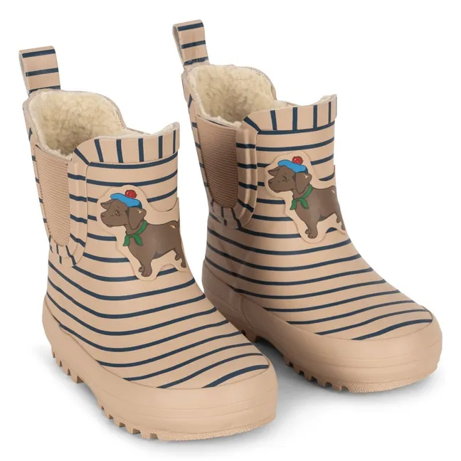 Bottes de Pluie Roi Rayées | Beige