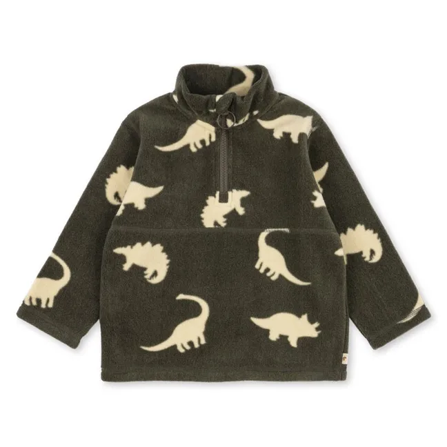 Tavi Dinosaurs Fleece Sweatshirt Recycled Fiber | Khaki
