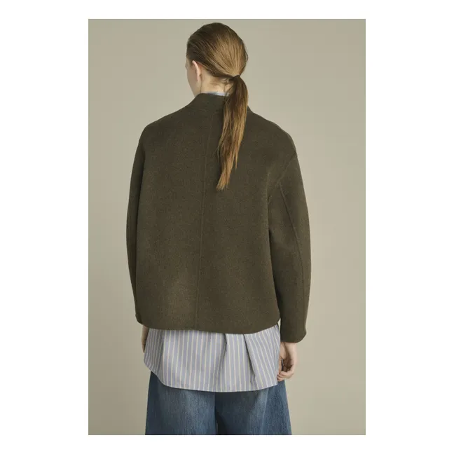 Manteau Windsor Laine | Vert kaki chiné