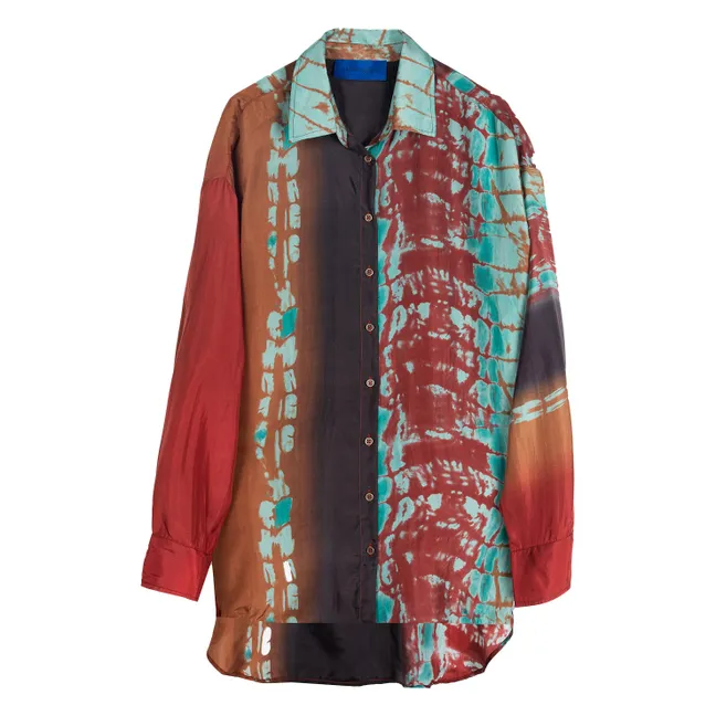 Chemise Plis Soie | Rouge