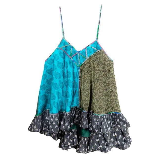 Top de seda Cally | Turquoise