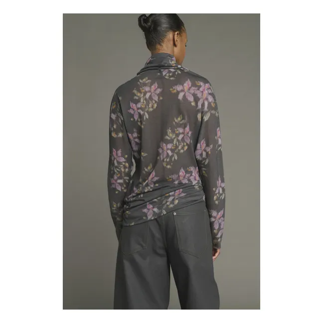 Top Drapé Lisia Coton | Gris anthracite