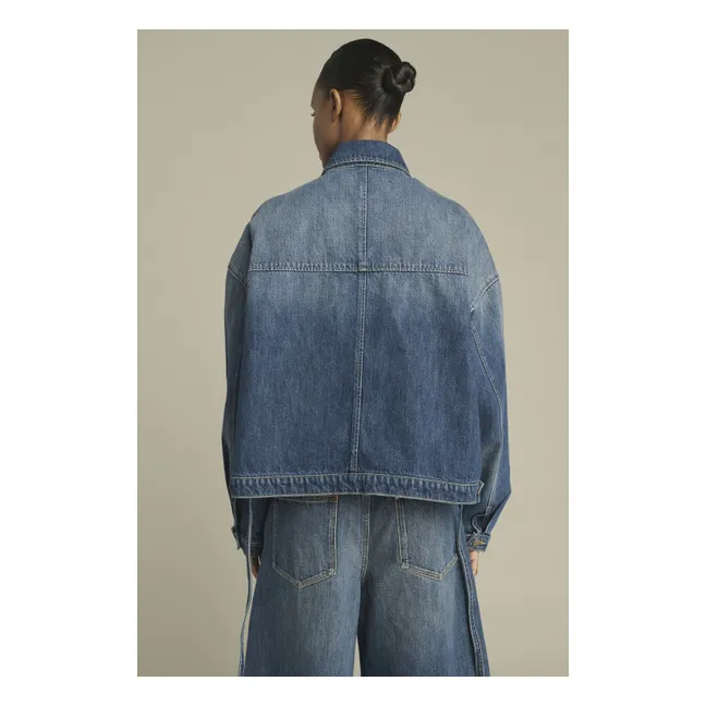 Chaqueta de algodón orgánico Lys Denim | Azul descolorido