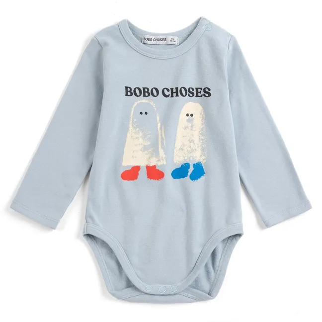 Body Fantômes Coton Bio | Bleu ciel