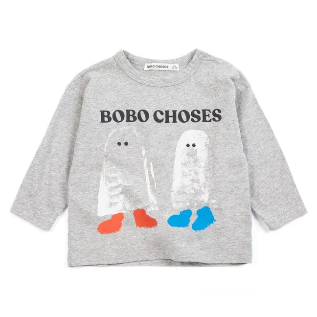 T-shirt Fantômes Bobo Choses Coton Bio Bébé | Gris chiné