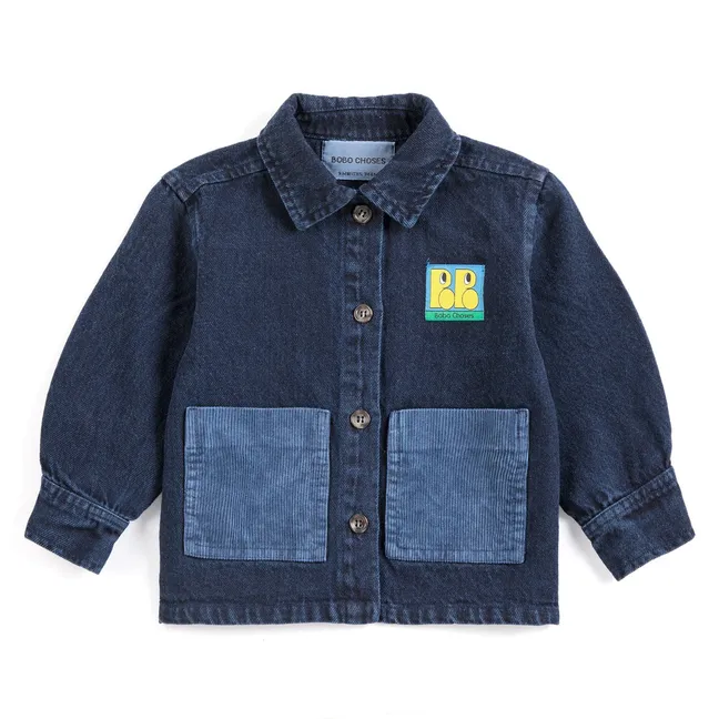 Chemise Denim Coton Recyclé Bébé | Bleu foncé