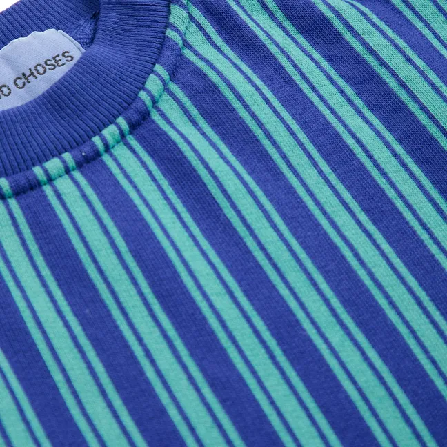 Organic cotton striped sweatshirt | Blue