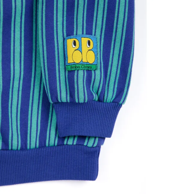 Organic cotton striped sweatshirt | Blue