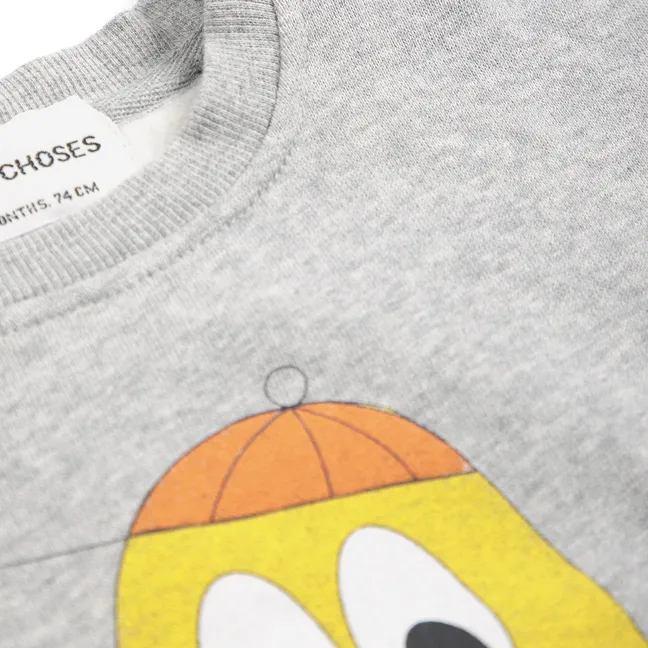 Sweat All About Monsters Coton Bio Bébé | Heather grey