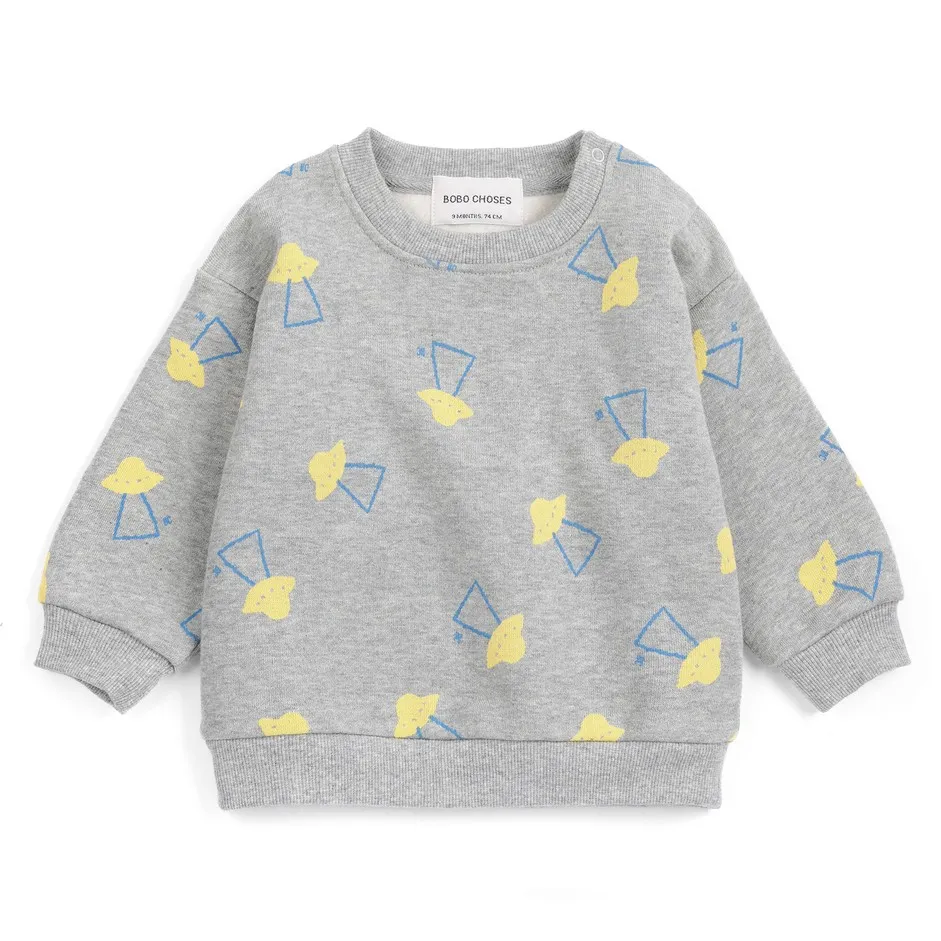 Bobo Choses Heather Grey Organic Cotton Saucer Sweatshirt