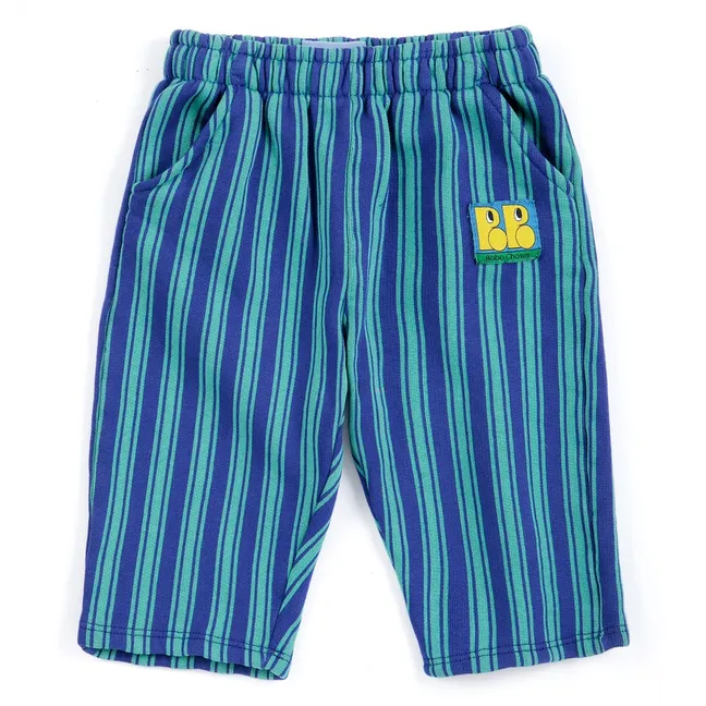 Jogger Rayé Coton Bio | Bleu