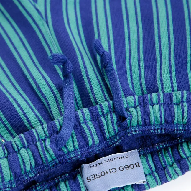 Jogger Rayé Coton Bio | Bleu