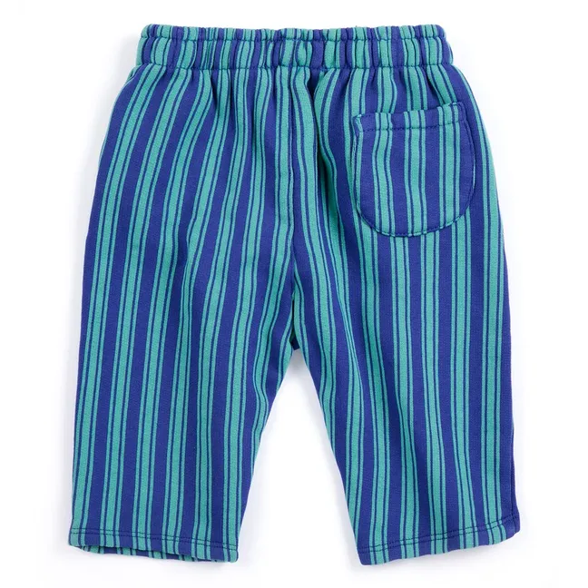 Jogger Rayé Coton Bio | Bleu