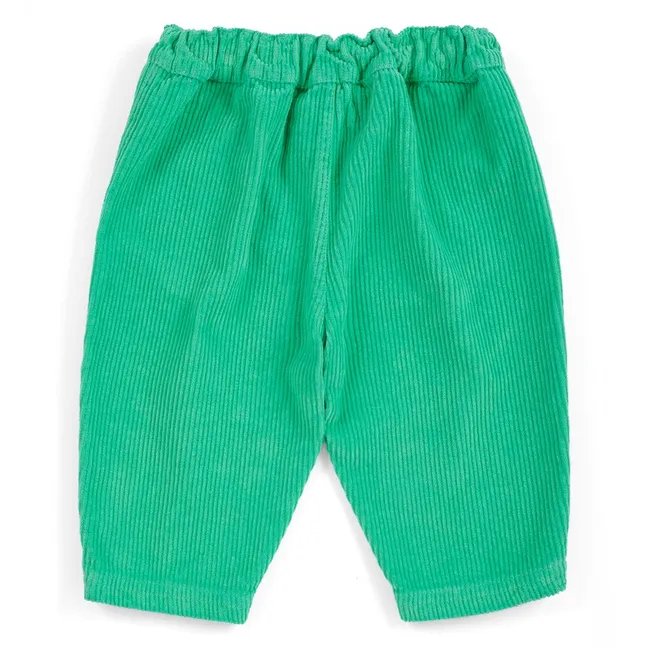 Pantalon Champignons Velours Côtelé Coton Bio | Vert