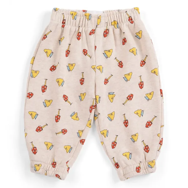 Jogger Champignons Coton Bio Bébé | Ecru