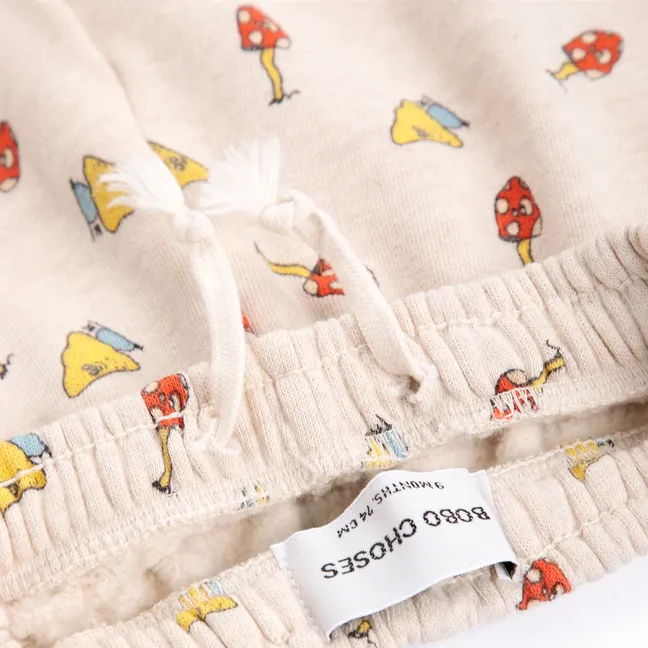 Jogger Champignons Coton Bio Bébé | Ecru