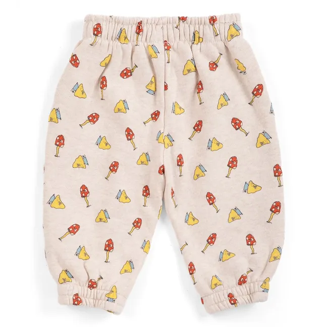 Jogger Champignons Coton Bio Bébé | Ecru