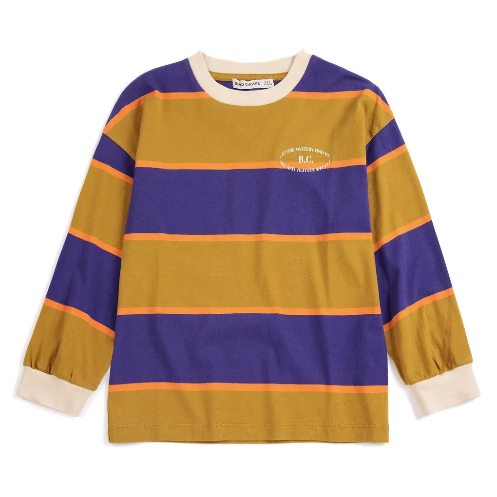 Bobo Choses Purple Striped T-Shirt
