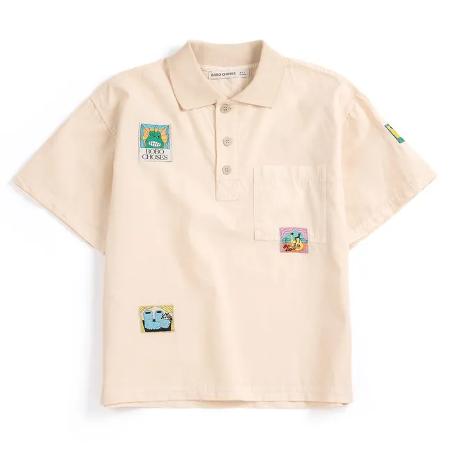 Organic cotton polo shirt | Ecru