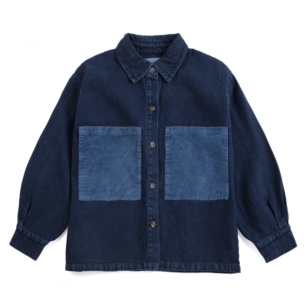 Bobo Choses Dark Blue Denim Recycled Cotton Shirt