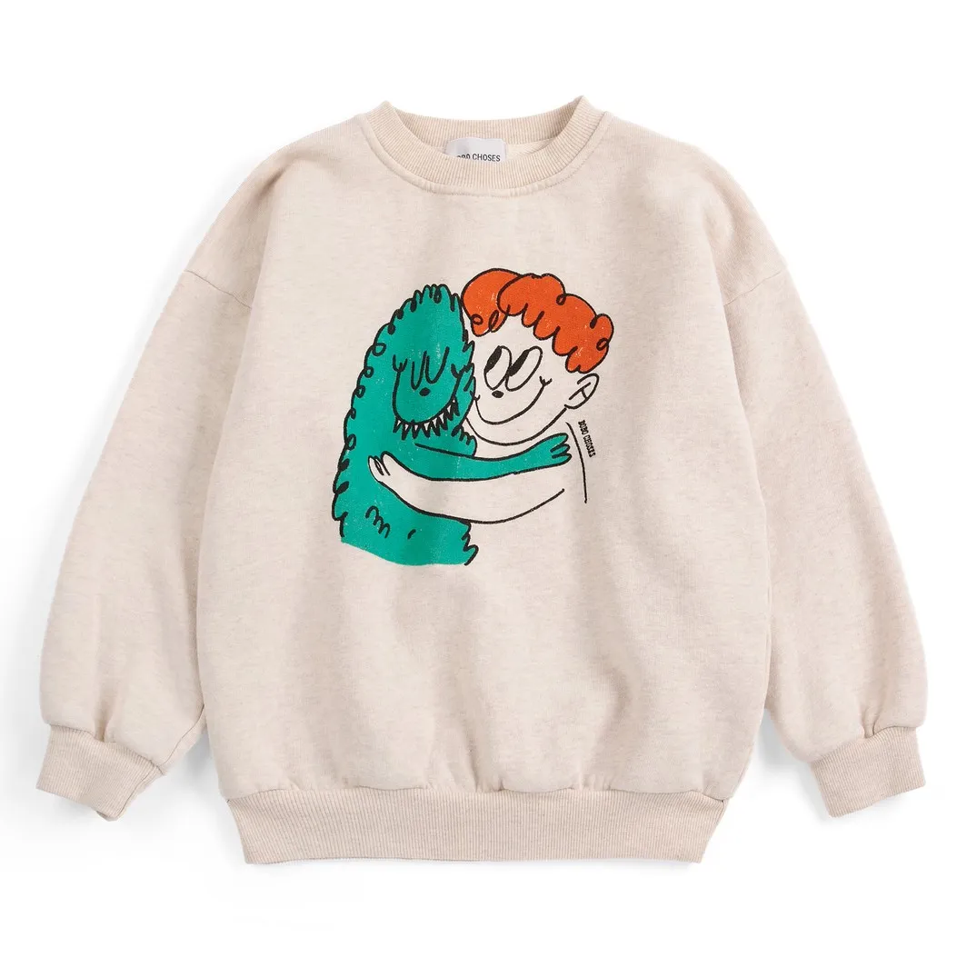 Bobo Choses Beige Monster Sweat Organic Cotton