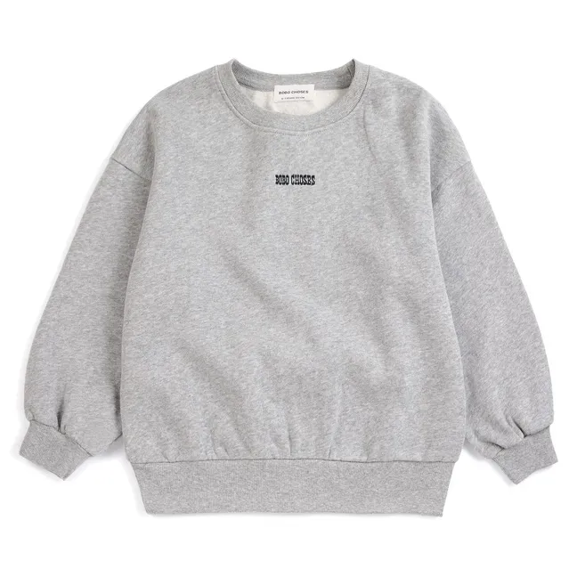 Sweat Champignons Coton Bio | Gris chiné