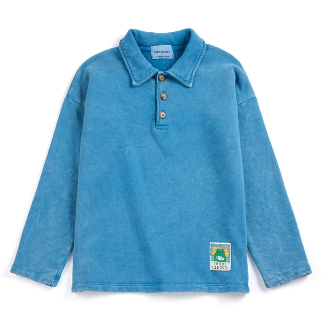 Sweat Polo Coton Bio | Bleu