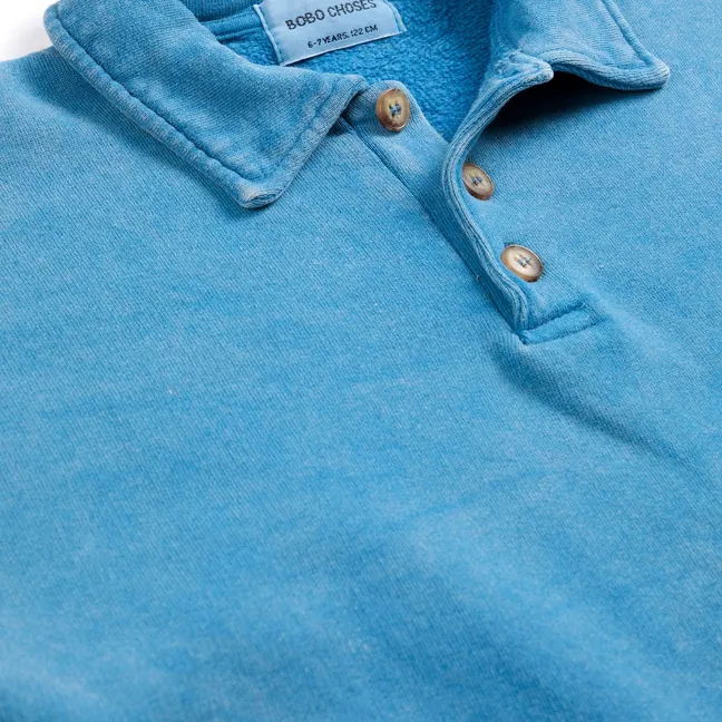 Sweat Polo Coton Bio | Bleu