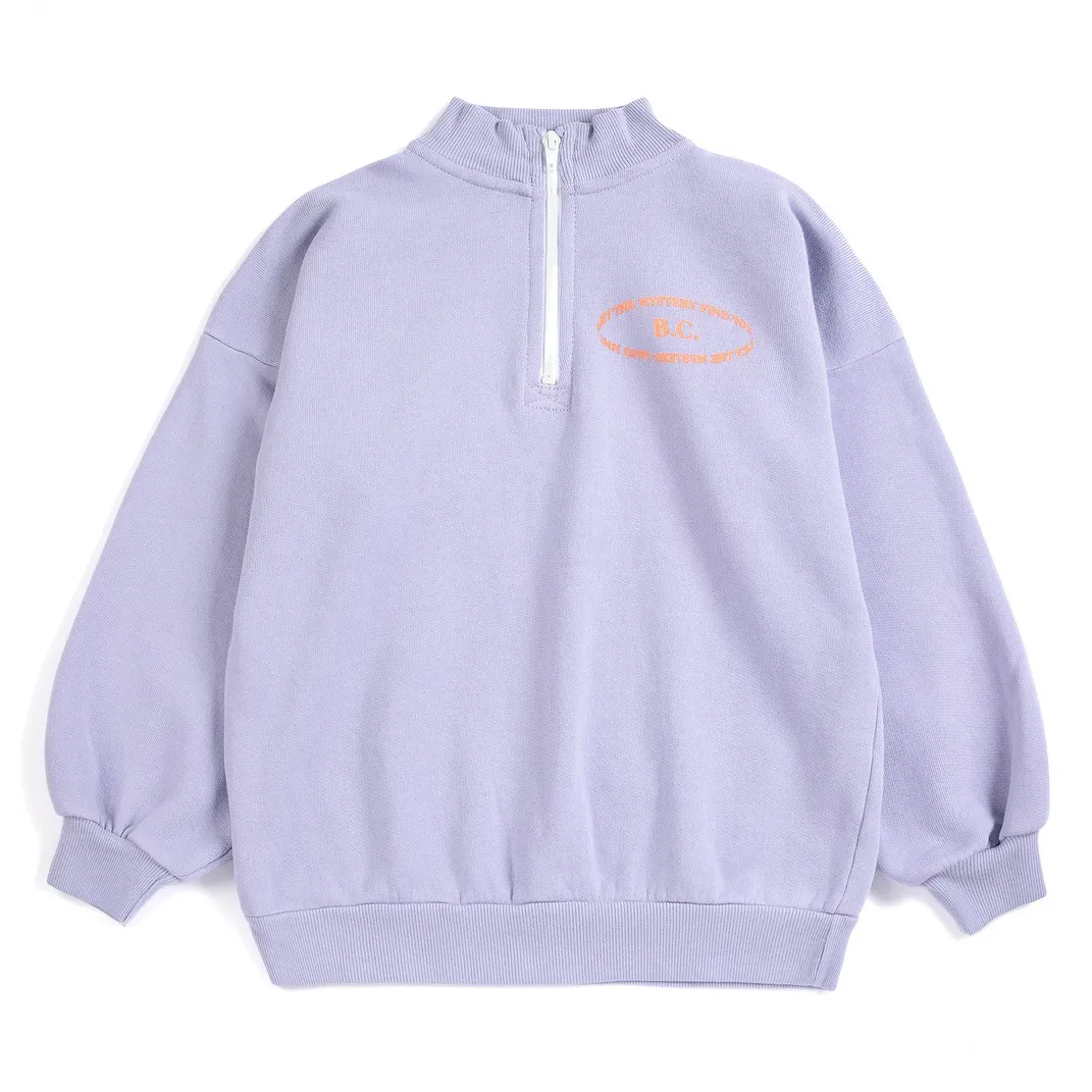 Bobo Choses Lavender B.c. Organic Cotton Zipped Sweatshirt