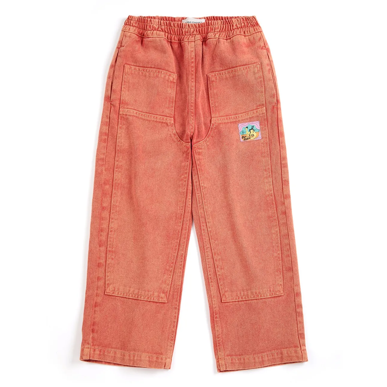 Bobo Choses Red Organic Cotton Twill Panel Pants