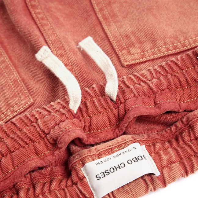 Pantalon Empiècements Twill Coton Bio | Rouge