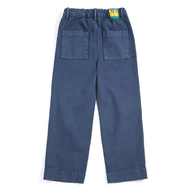 Pantalon Patchs Coton Bio | Bleu