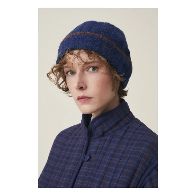 Bonnet Skye N°217 Alpaga et Coton | Bleu roi