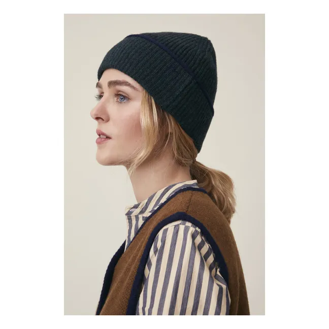 Bonnet Romeo N°226 Laine Mérinos | Vert forêt