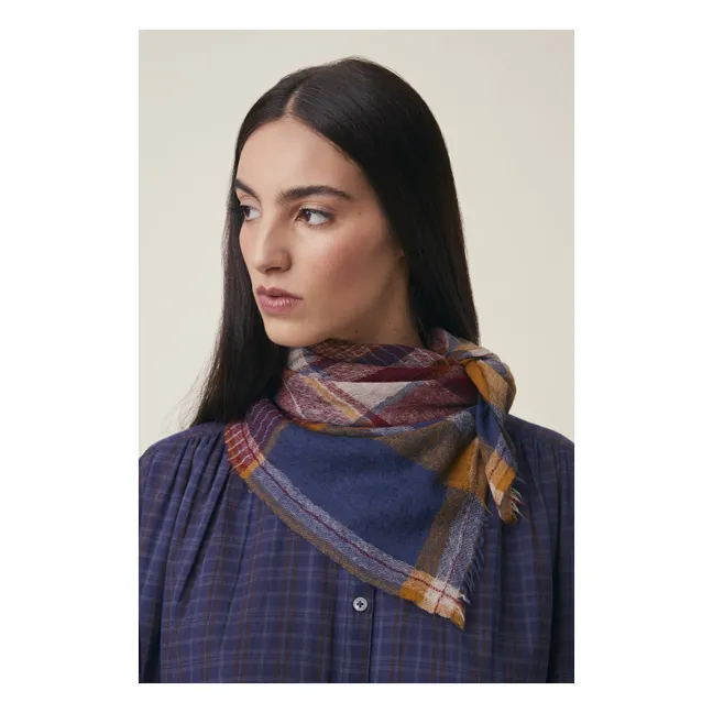 Foulard Chai N°752 Laine | Bleu marine
