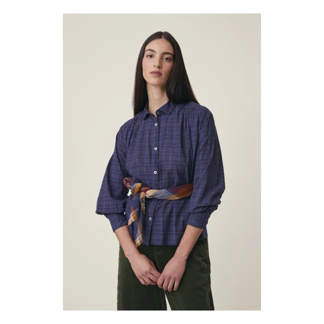 Foulard Chai N°752 Laine | Bleu marine