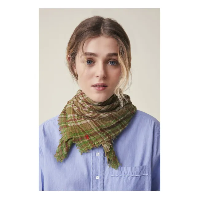 Foulard Magda N°793 Laine | Vert kaki