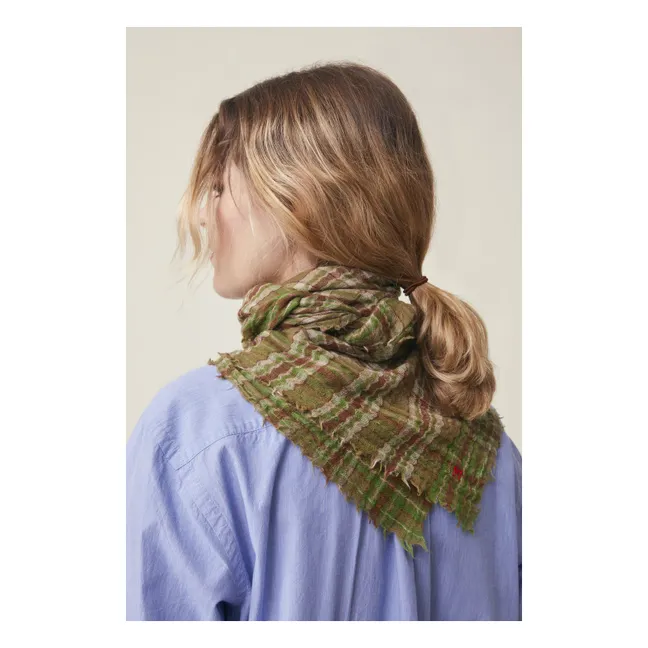 Foulard Magda N°793 Laine | Vert kaki
