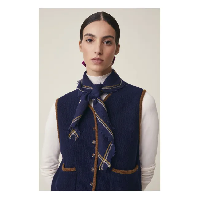 Foulard Chelsea N°815 Laine | Bleu marine
