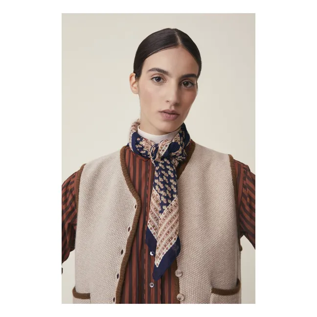 Foulard Phedre N°845 Coton | Bleu marine