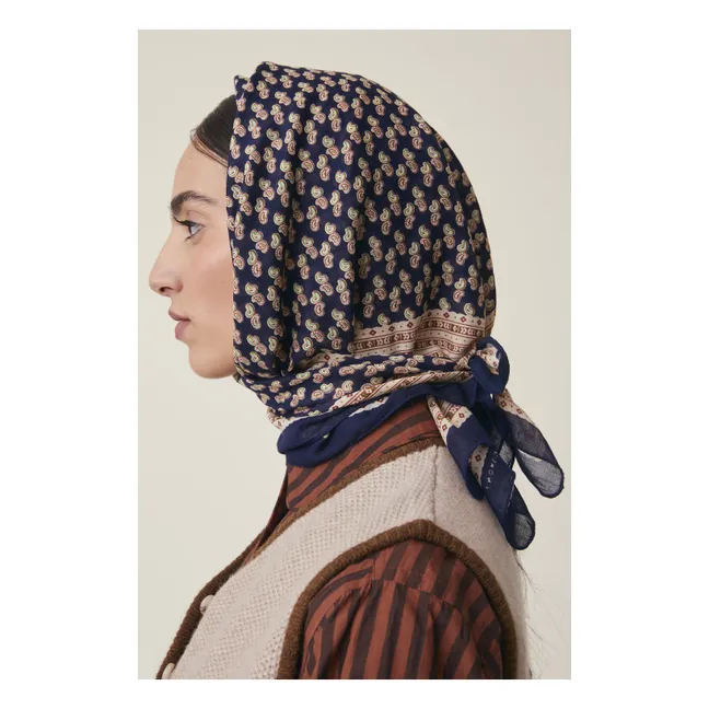 Foulard Phedre N°845 Coton | Bleu marine