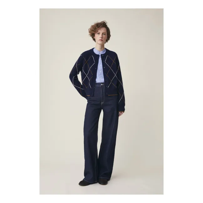 Gilet Auguste N°233 Laine Mérinos | Bleu marine